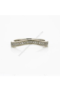Curved Pave Set Milgrain Edge Diamond Wedding Ring